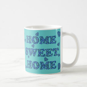 Home Sweet Home Mug: Blue Periwinkles on Green Coffee Mug