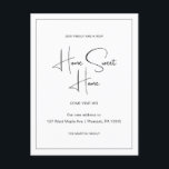 Home Sweet Home New Address Moving Announcement Postcard<br><div class="desc">This simple black and white moving announcement postcard features a classic design with hand lettering script. This minimalist change of address announcement postcard features a framed border and news of your big move to a new Home Sweet Home. The back of this basic new address announcement postcard features a custom...</div>