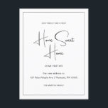 Home Sweet Home New Address Moving Announcement Postcard<br><div class="desc">This simple black and white moving announcement postcard features a classic design with hand lettering script. This minimalist change of address announcement postcard features a framed border and news of your big move to a new Home Sweet Home. The back of this basic new address announcement postcard features a custom...</div>
