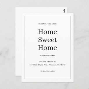 Home Sweet Home New Address Moving Announcement Postcard