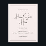 Home Sweet Home New Address Moving Announcement Postcard<br><div class="desc">This simple blush pink moving announcement postcard features a classic design with hand lettering script. This minimalist pastel pink change of address announcement postcard features a framed border and news of your big move to a new Home Sweet Home. The back of this basic new address announcement postcard features a...</div>