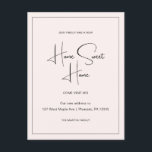 Home Sweet Home New Address Moving Announcement Postcard<br><div class="desc">This simple blush pink moving announcement postcard features a classic design with hand lettering script. This minimalist pastel pink change of address announcement postcard features a framed border and news of your big move to a new Home Sweet Home. The back of this basic new address announcement postcard features a...</div>