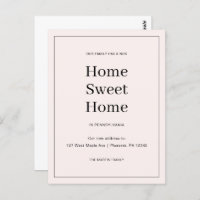 Home Sweet Home New Address Moving Announcement