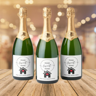 Home sweet home new home gift from agent sparkling wine label