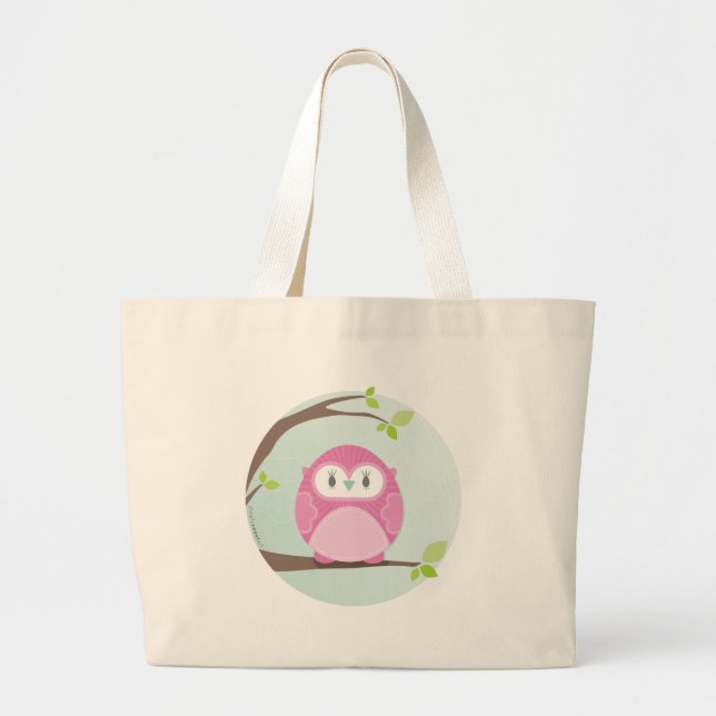 HOME SWEET HOME :: Owl in a tree 3 Large Tote Bag (Front)