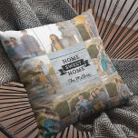Home Sweet Home Pale Wood Rustic Custom Photo Cushion<br><div class="desc">Rustic Photo pillow featuring "Home Sweet Home" against a pale wood pattern background that you can personalise with your name and you can add 8 of your own photos. Great as gifts for family and friends or for yourself to decorate your home or dorm room. Personalise it by replacing the...</div>
