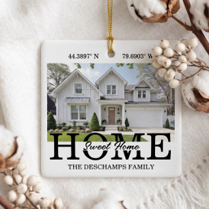 Home Sweet Home Photo Christmas New Home Keepsake Ceramic Ornament