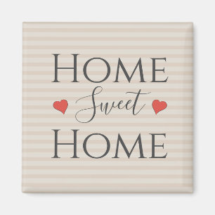 Home Sweet Home Quote Cute Hearts Typography Magnet