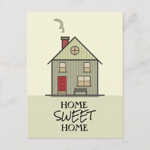 Home Sweet Home Quote Typography Cute House Postcard