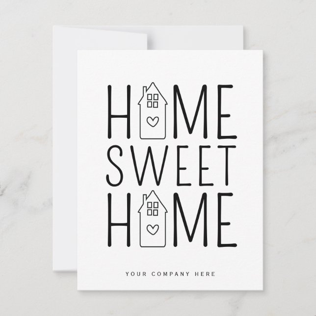 Home Sweet Home Real Estate Heart House Card (Front)