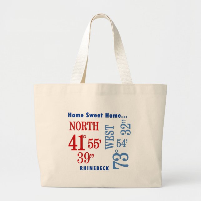 home sweet home Rhinebeck nautical Large Tote Bag (Front)