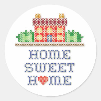 Home Sweet Home Round Stickers