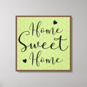 Home Sweet Home Scandia Leaves Canvas Print