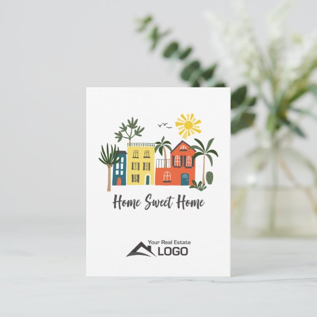 Home Sweet Home Scandinavian Custom Real Estate Postcard (Standing Front)