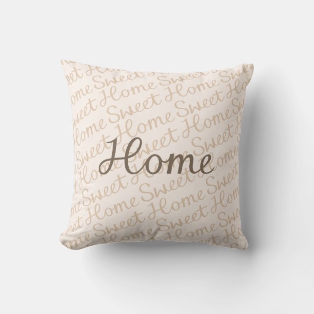 Home Sweet Home Script Design in Browns Cushion (Front)