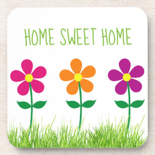 Home Sweet Home Spring Flowers Coaster