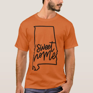 Home Sweet Home State of Alabama Hand Lettered Typ T-Shirt