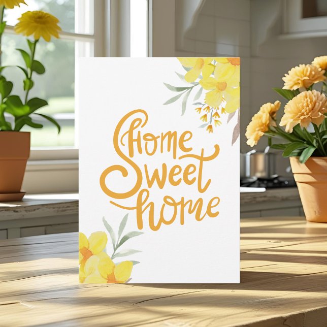 Home Sweet Home Summer Flowers Chic Housewarming  Card (Creator Uploaded)