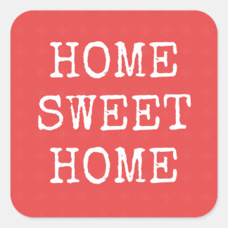 Home sweet home text minimal design square sticker