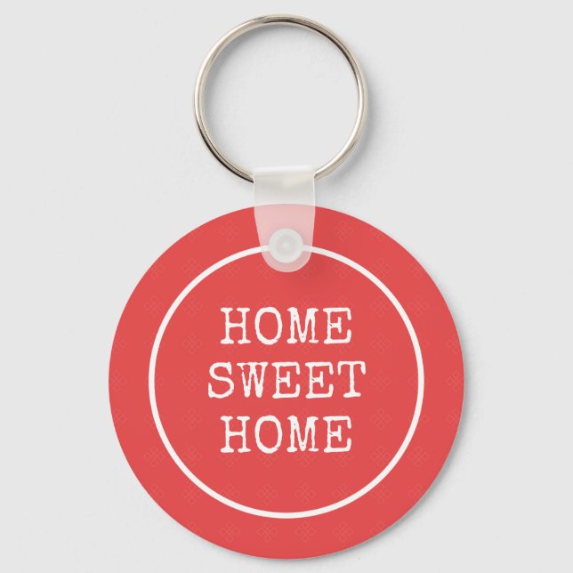 Home sweet home text minimal  key ring (Front)