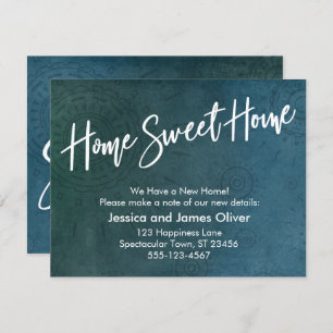 Home Sweet Home Textured, Unique Teal Graphic Card