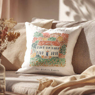 Home Sweet Home Thanksgiving Autumn Georgian House Cushion