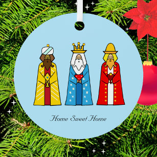 Home Sweet Home & Three Wise Men Metal Tree Decoration