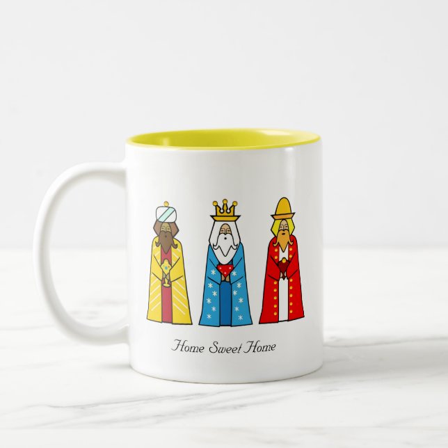 Home Sweet Home & Three Wise Men Two-Tone Coffee Mug (Left)
