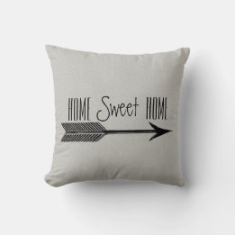 Home Sweet Home Typography With Arrow Cushion