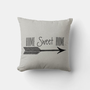 Home Sweet Home Typography With Arrow Cushion