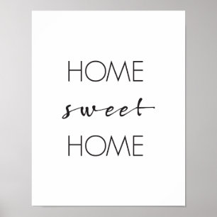 Home Sweet Home, Wall Art Print, Typography Poster