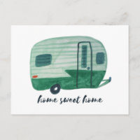 HOME SWEET HOME Watercolor Camper Trailer
