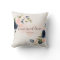 Home Sweet Home Watercolor Pink Navy Pillow
