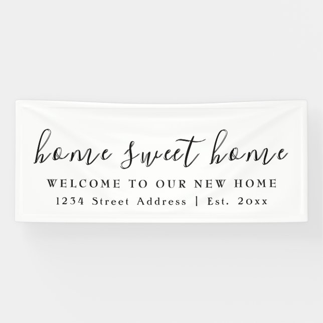 Home Sweet Home | White | Housewarming Party Banner (Horizontal)