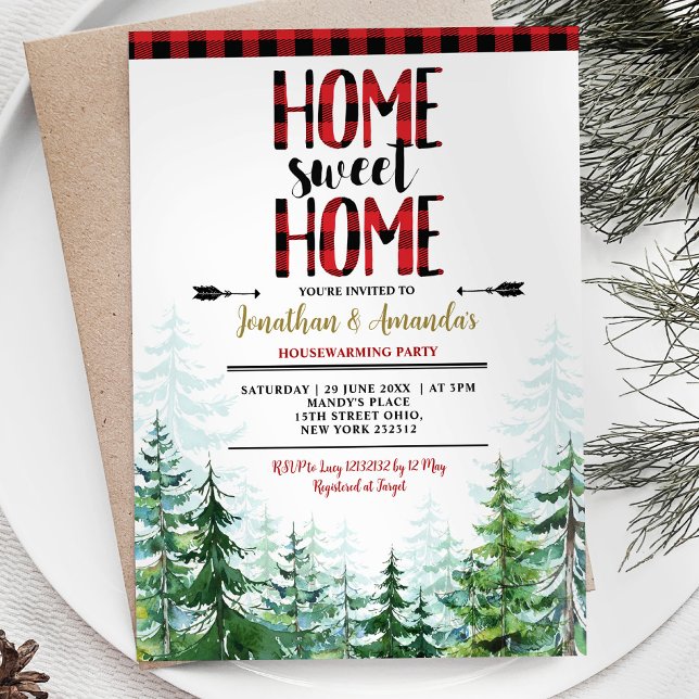 Home sweet home Winter Lumberjack House Warming Invitation (Creator Uploaded)
