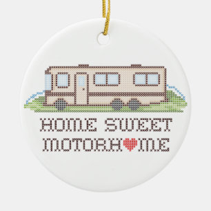 Home Sweet Motor Home, Class A Fun Road Trip Ceramic Tree Decoration