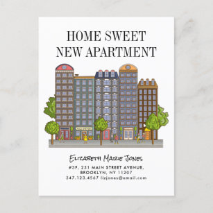 Home Sweet New Apartment Moved to the City Moving Announcement Postcard