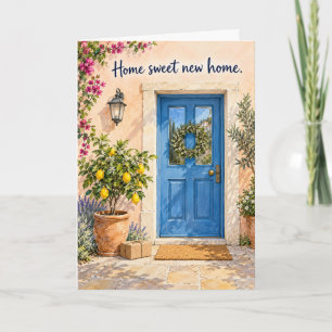 Home Sweet New Home Blue Door Housewarming Card