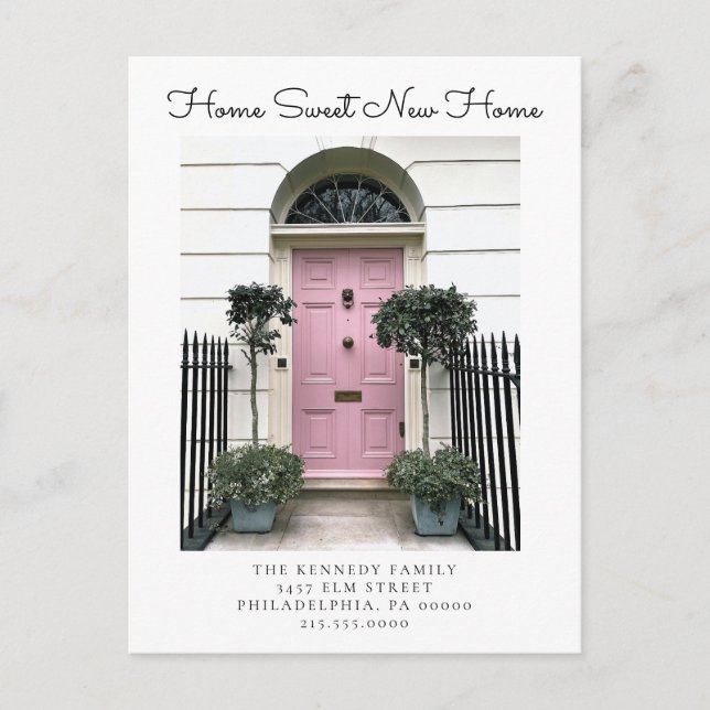 Home Sweet New Home Change of Address Photo Moving Announcement Postcard (Front)