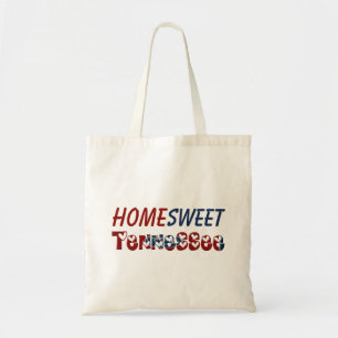 Home Sweet Tennessee State Flag Typography Hearts Tote Bag