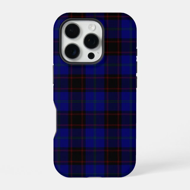 Home tartan blue black plaid iPhone case (Back)