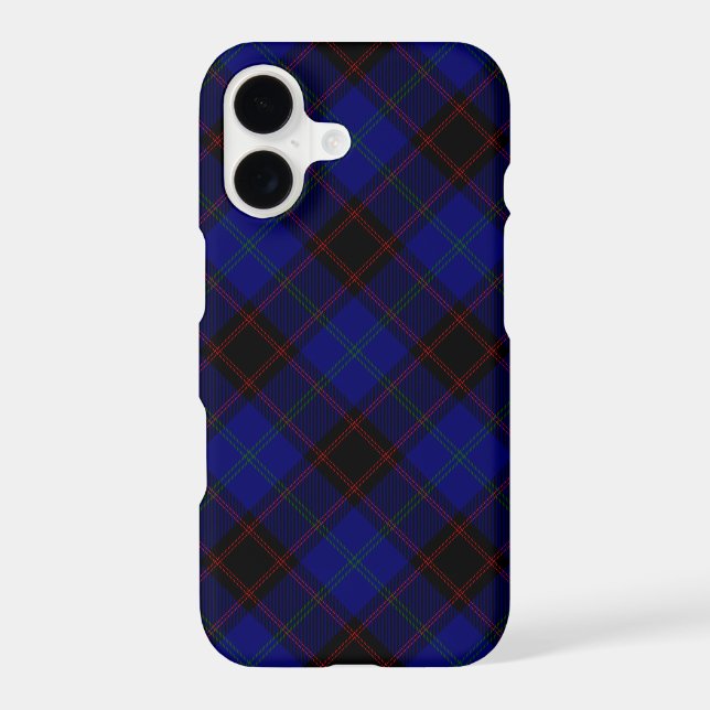 Home tartan blue black plaid iPhone case (Back)