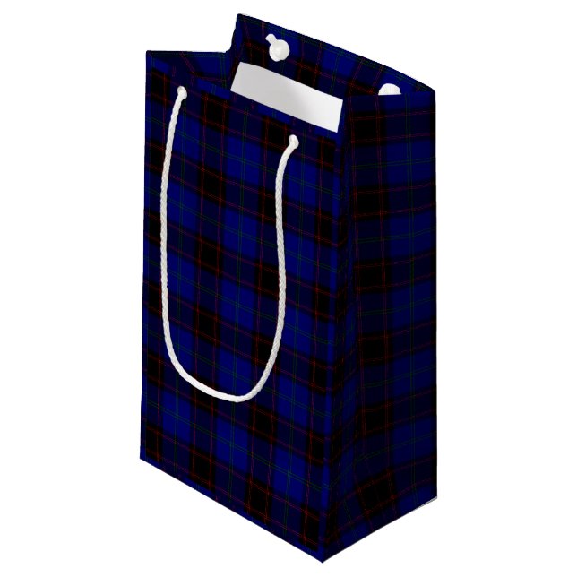 Home tartan blue black plaid small gift bag (Front Angled)