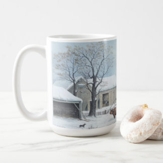 HOME THANKSGIVING (1861) Vintage Art Christmas Mug