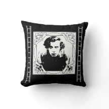Home Theatre Throw Pillow in Black and White