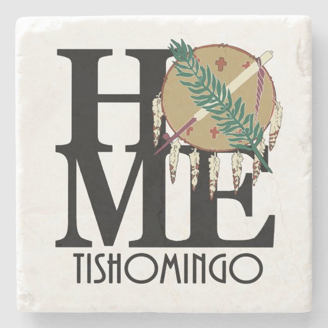 HOME Tishomingo, Oklahoma Stone Coaster (Front)