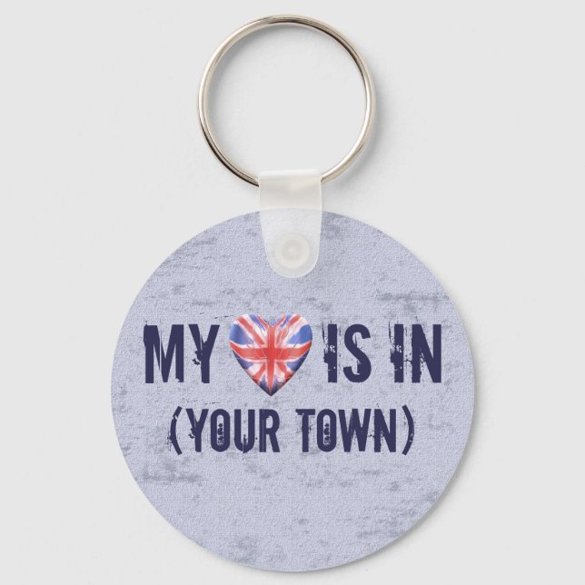 Home Town Heart Key Ring (Front)