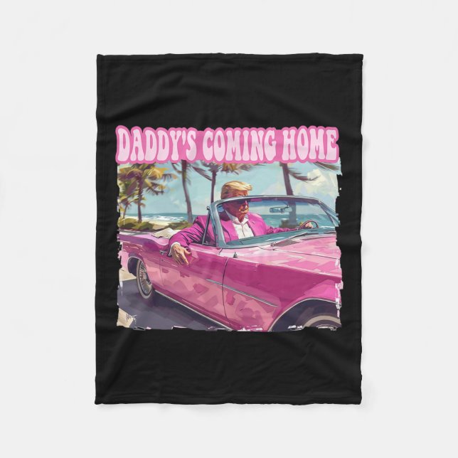 Home Trump Shirt Funny Maga Donald Trump 2024  Fleece Blanket (Front)