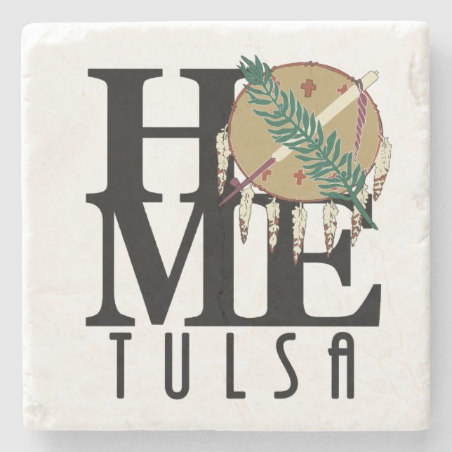 HOME Tulsa Oklahoma Stone Coaster (Front)