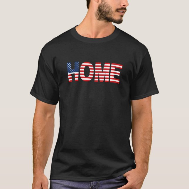 Home USA American Flag T-Shirt (Front)